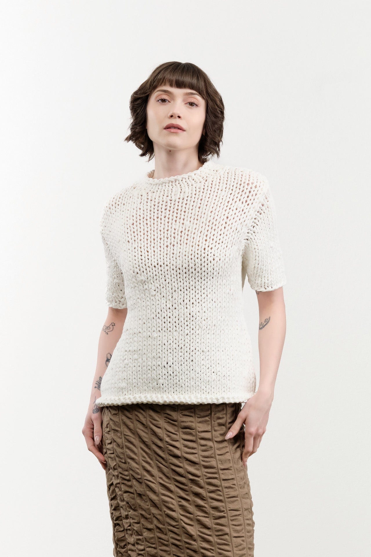 Lauren Manoogian Apparel Womens Sweaters Handknit Jersey Tee