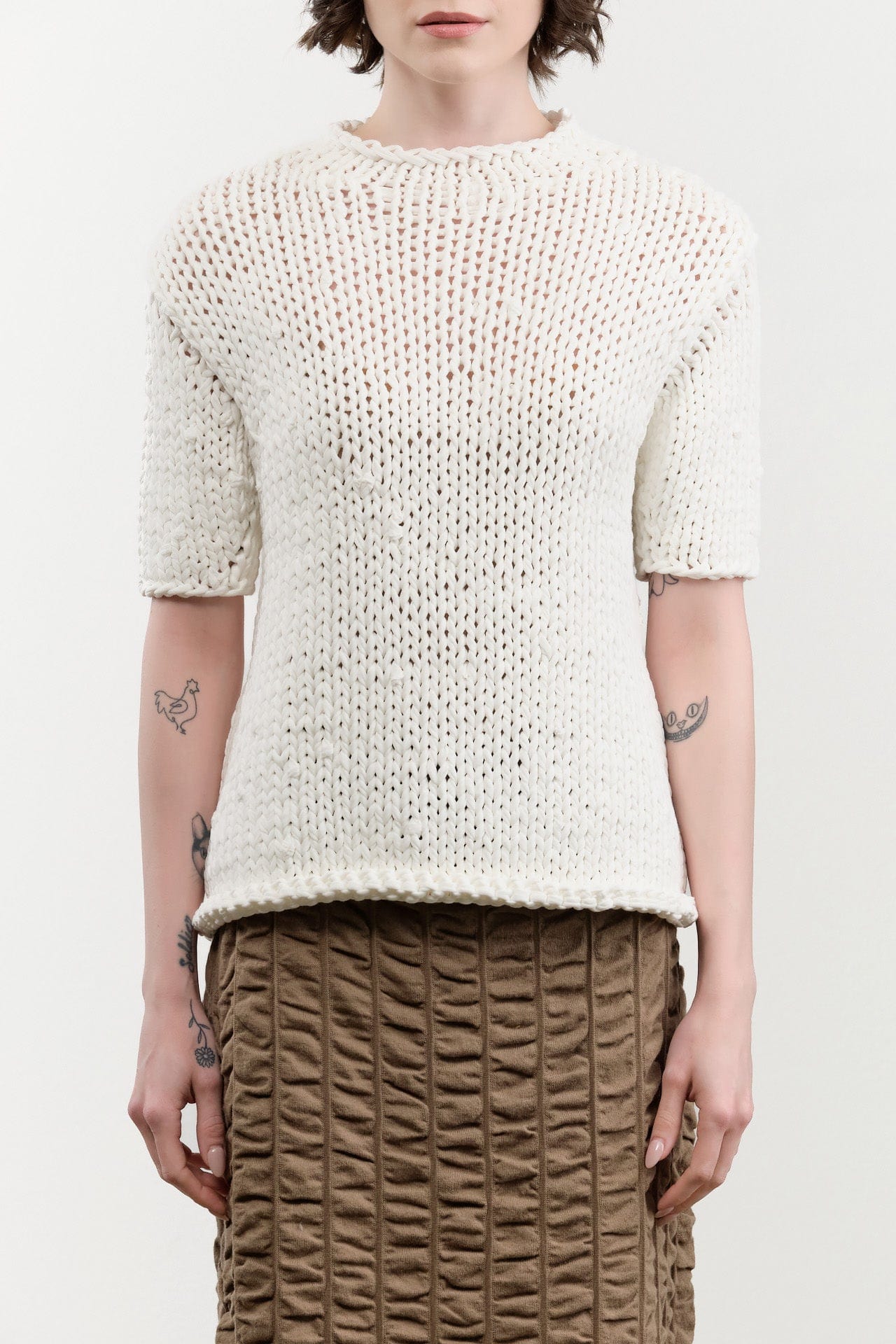 Lauren Manoogian Apparel Womens Sweaters Handknit Jersey Tee