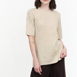 Lauren Manoogian Apparel Womens Sweaters Line Quilt Tee Ecru / 1