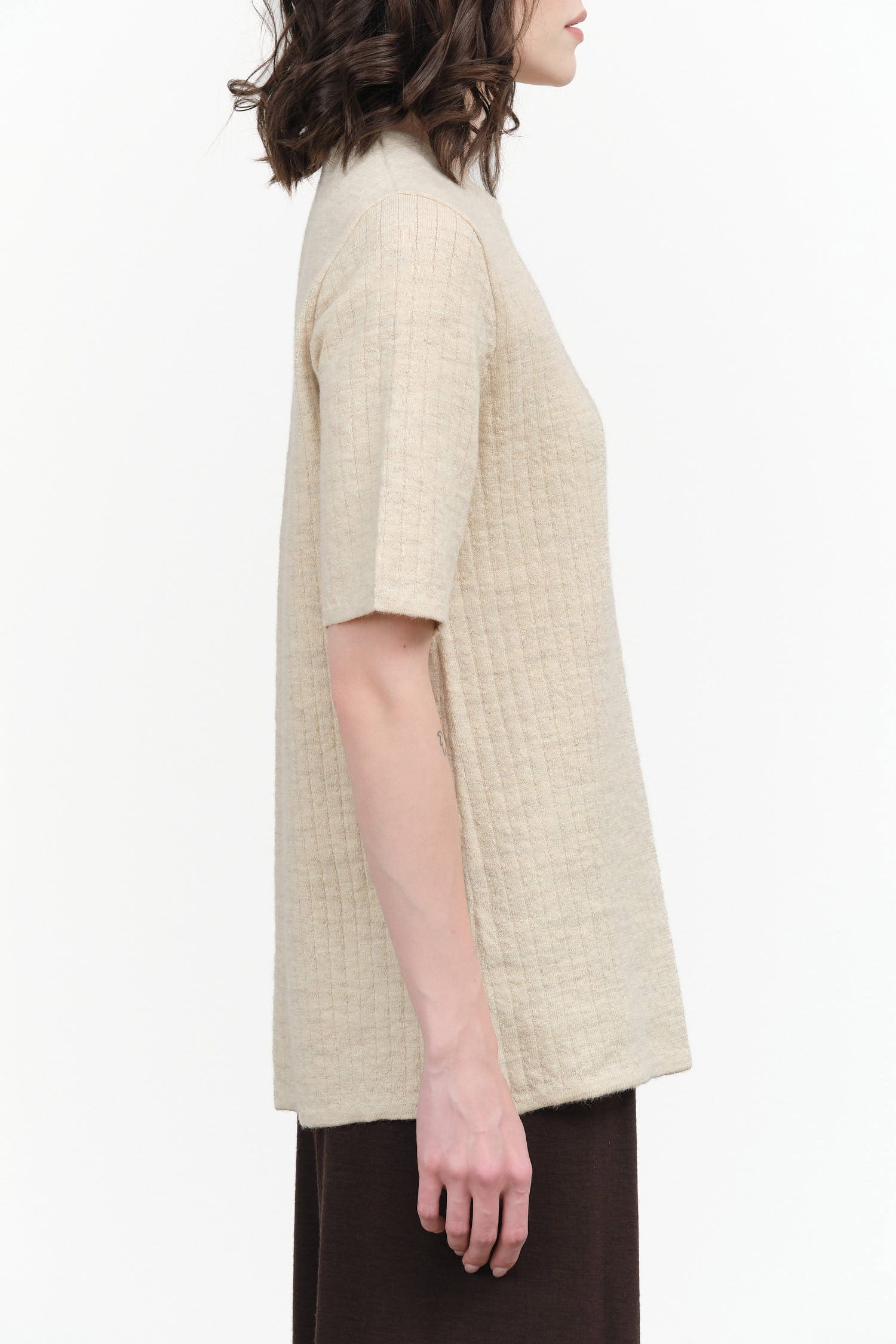 Lauren Manoogian Apparel Womens Sweaters Line Quilt Tee