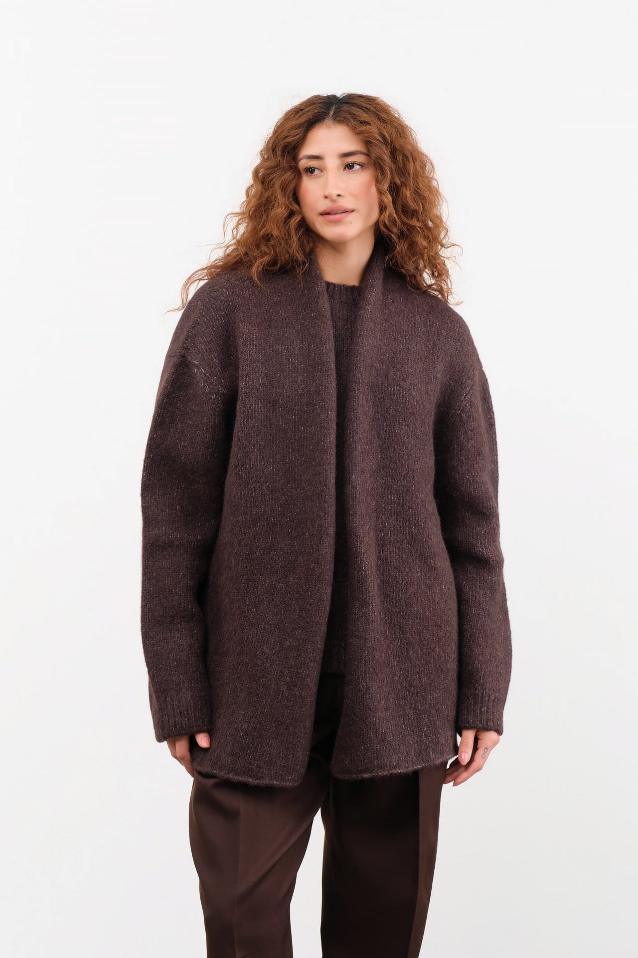 Lauren Manoogian Apparel Womens Sweaters Loft Shawl Cardigan in Soil Soil / One Size