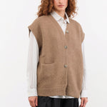 Lauren Manoogian Apparel Womens Sweaters Loft Vest in Tobacco