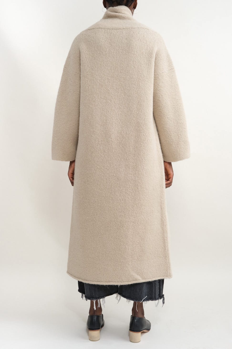 Back of Long Shawl Cardigan in Antique