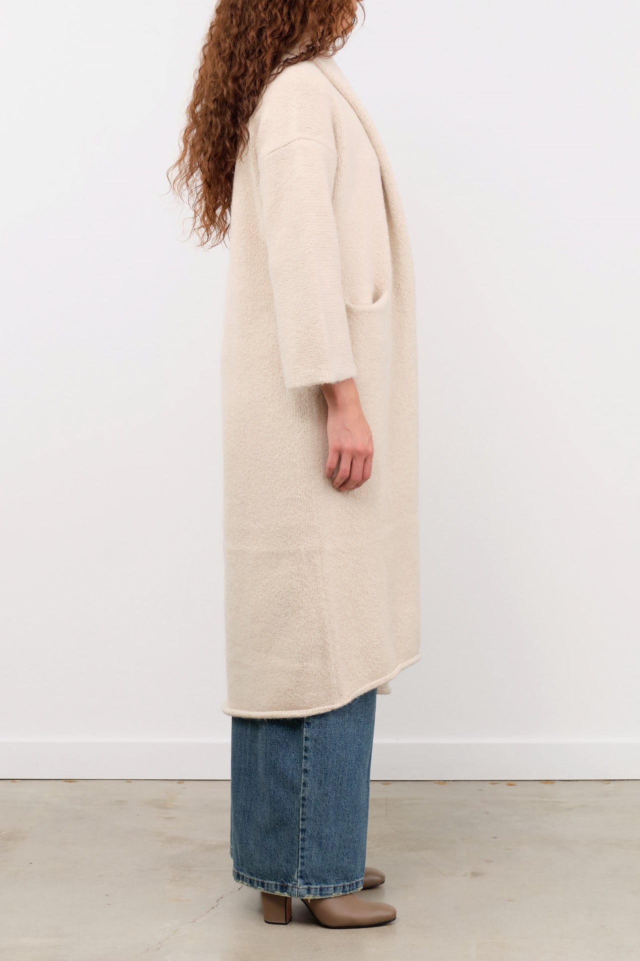 Lauren Manoogian Apparel Womens Sweaters Long Shawl Cardigan in Antique Melange