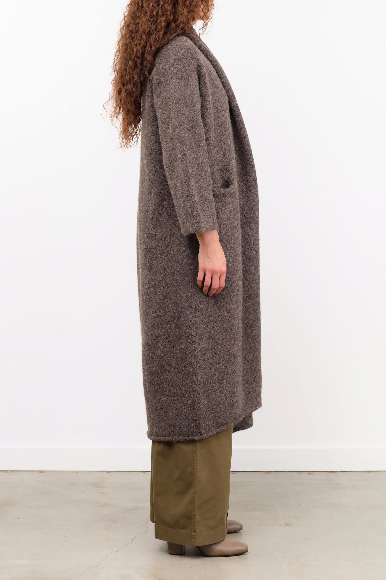Lauren Manoogian Apparel Womens Sweaters Long Shawl Cardigan in Patina