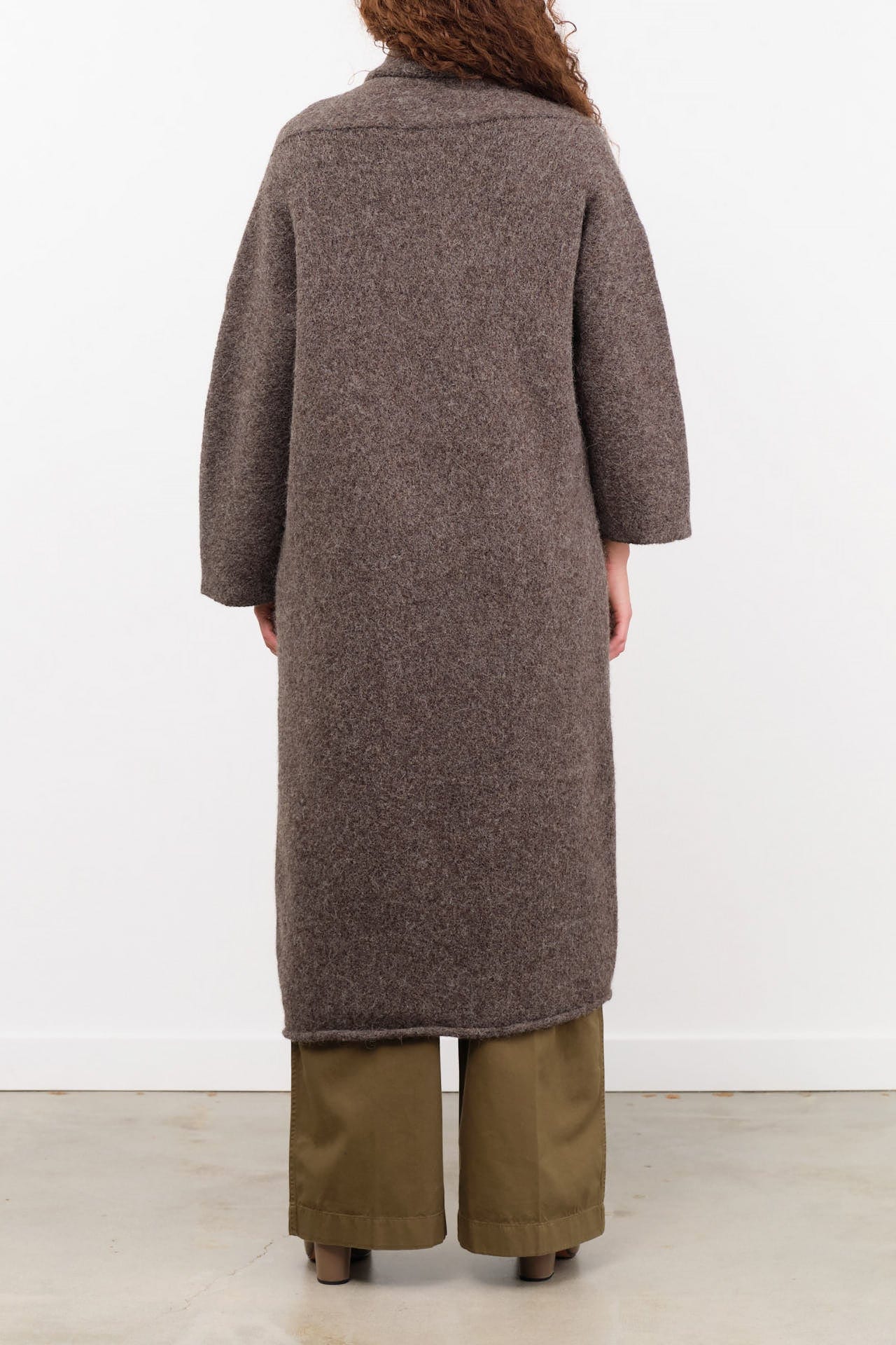 Lauren Manoogian Apparel Womens Sweaters Long Shawl Cardigan in Patina