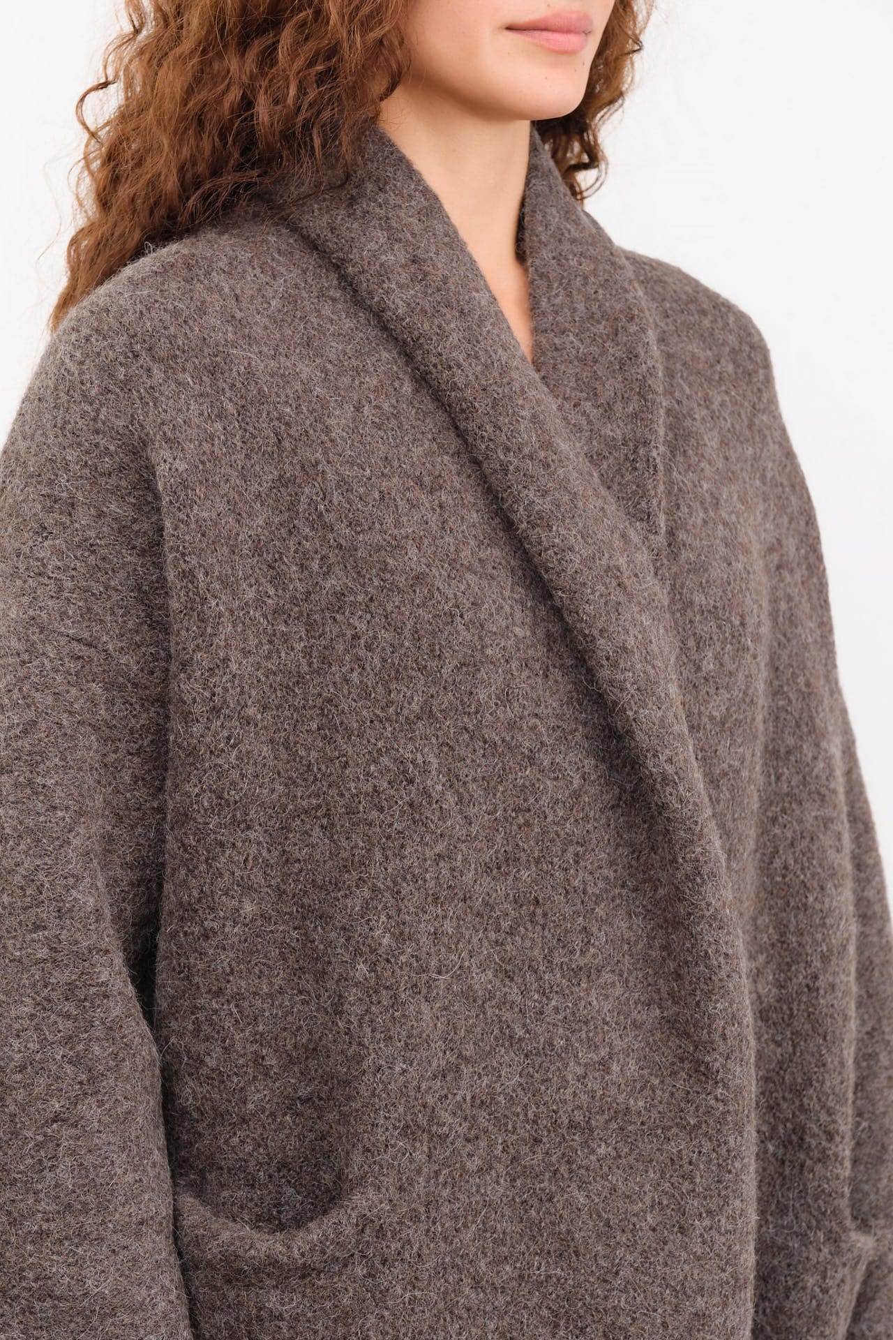 Lauren Manoogian Apparel Womens Sweaters Long Shawl Cardigan in Patina