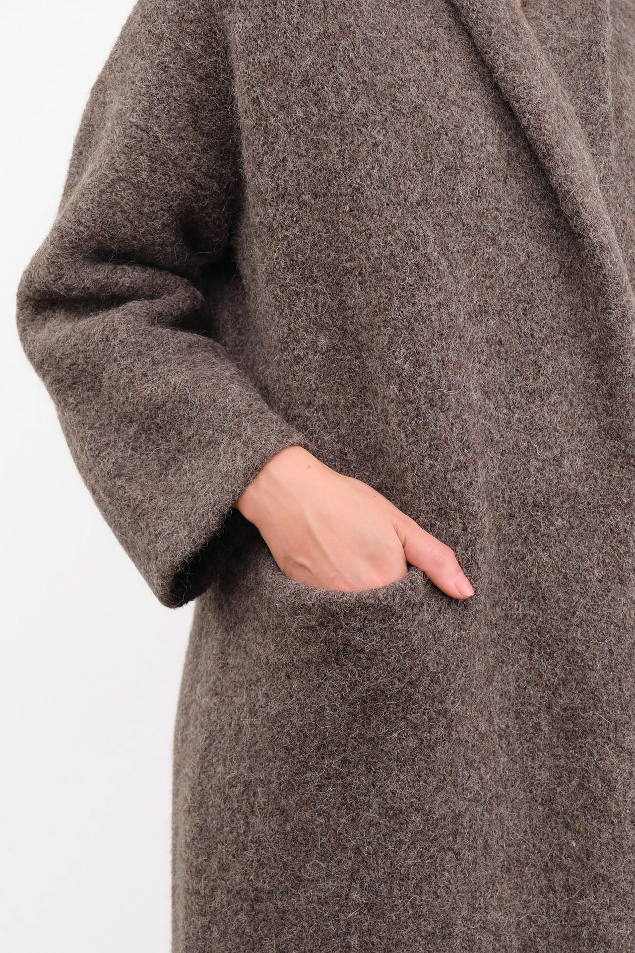 Lauren Manoogian Apparel Womens Sweaters Long Shawl Cardigan in Patina