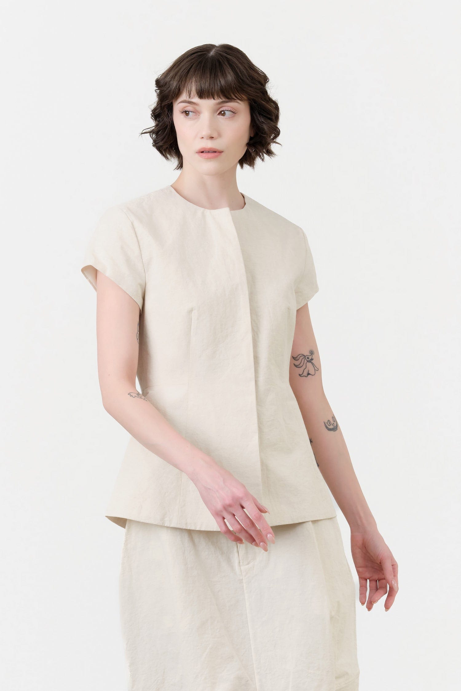 Lauren Manoogian Apparel Womens Blouses New Structure Bodice Natural / 1