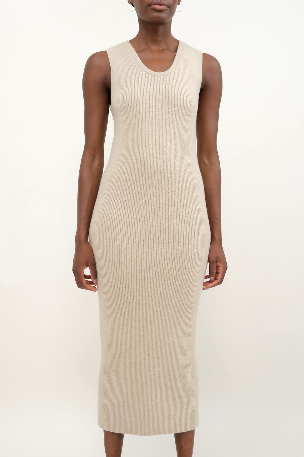 Front of Rib Tank Dress in Antique