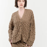 Lauren Manoogian Apparel Womens Sweaters Ruche Cardigan Earth / One Size