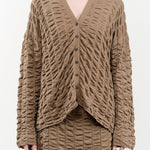 Lauren Manoogian Apparel Womens Sweaters Ruche Cardigan Earth / One Size