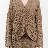 Lauren Manoogian Apparel Womens Sweaters Ruche Cardigan Earth / One Size