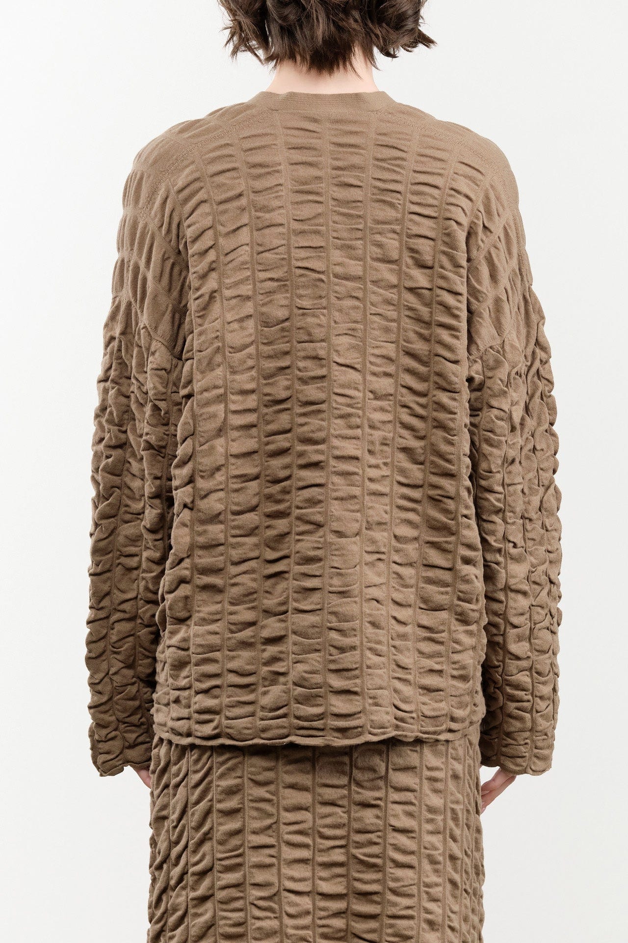 Lauren Manoogian Apparel Womens Sweaters Ruche Cardigan Earth / One Size
