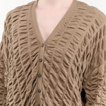 Lauren Manoogian Apparel Womens Sweaters Ruche Cardigan Earth / One Size