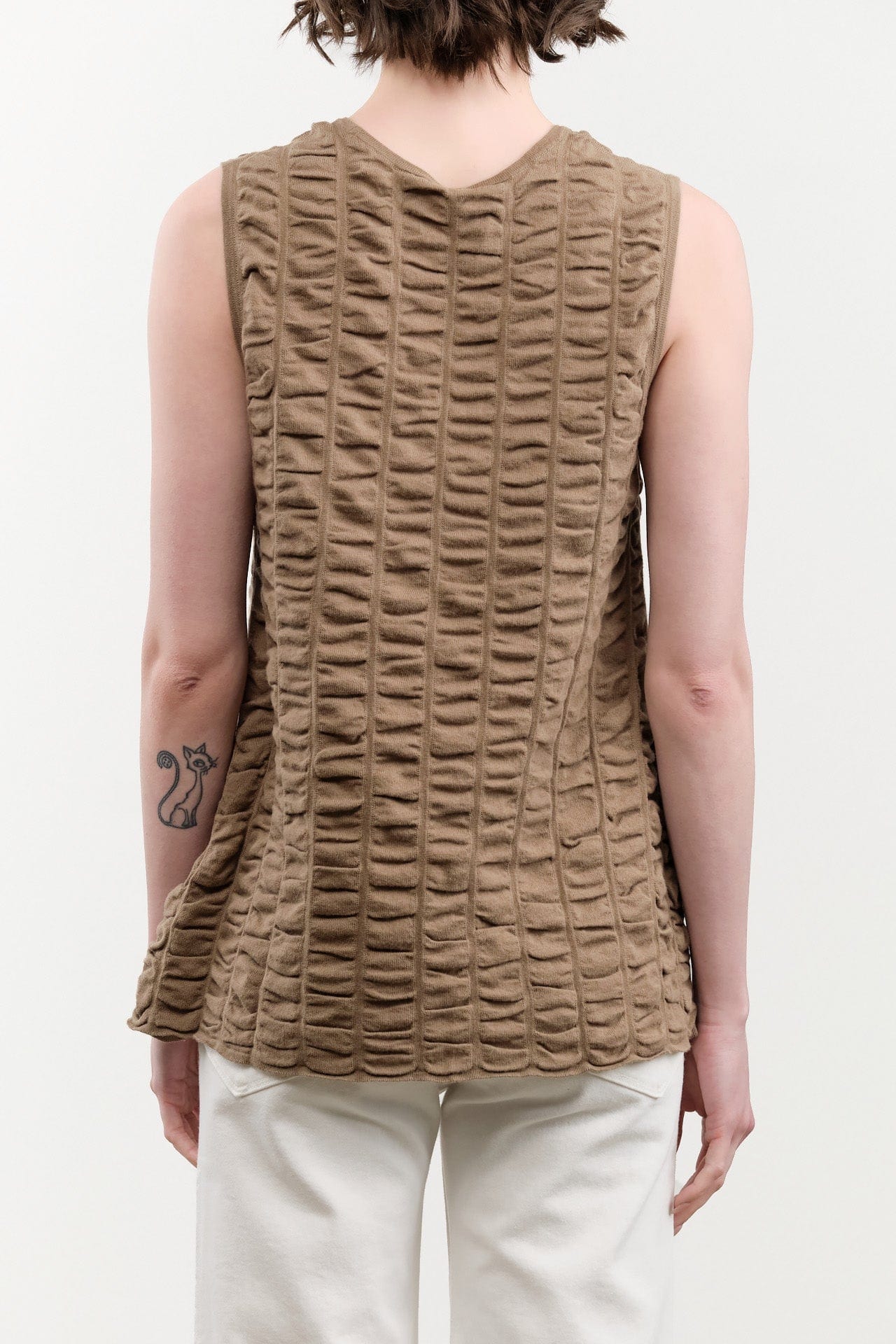 Lauren Manoogian Apparel Womens Sweaters Ruche Shell in Earth