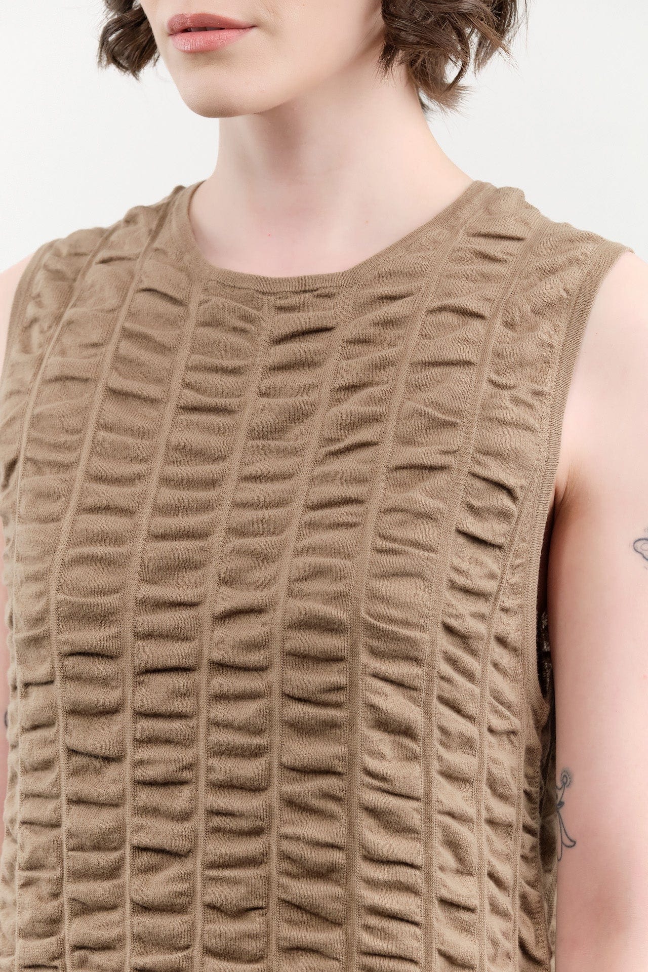 Lauren Manoogian Apparel Womens Sweaters Ruche Shell in Earth