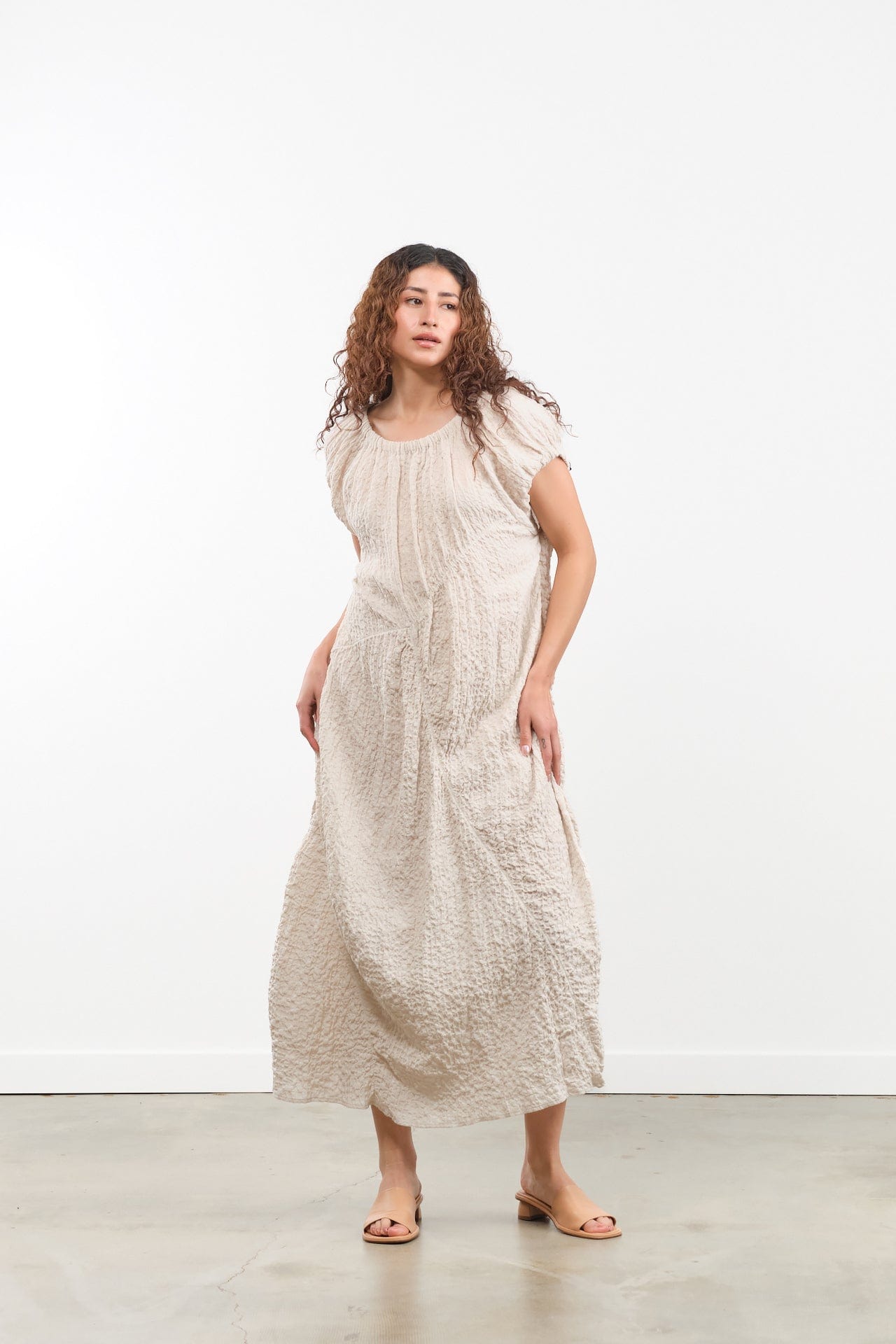 Lauren Manoogian Apparel Womens Dresses Shirred Dress Natural / 0