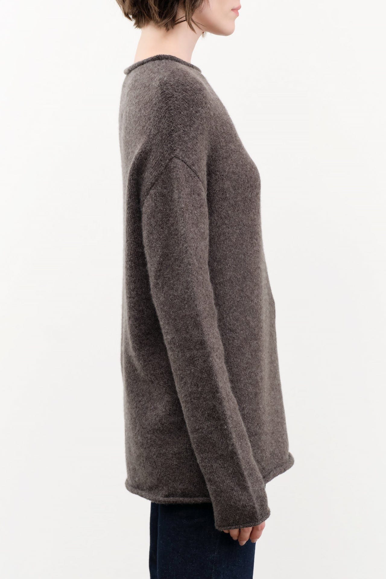 Lauren Manoogian Apparel Womens Sweaters Soft Boatneck in Blackened