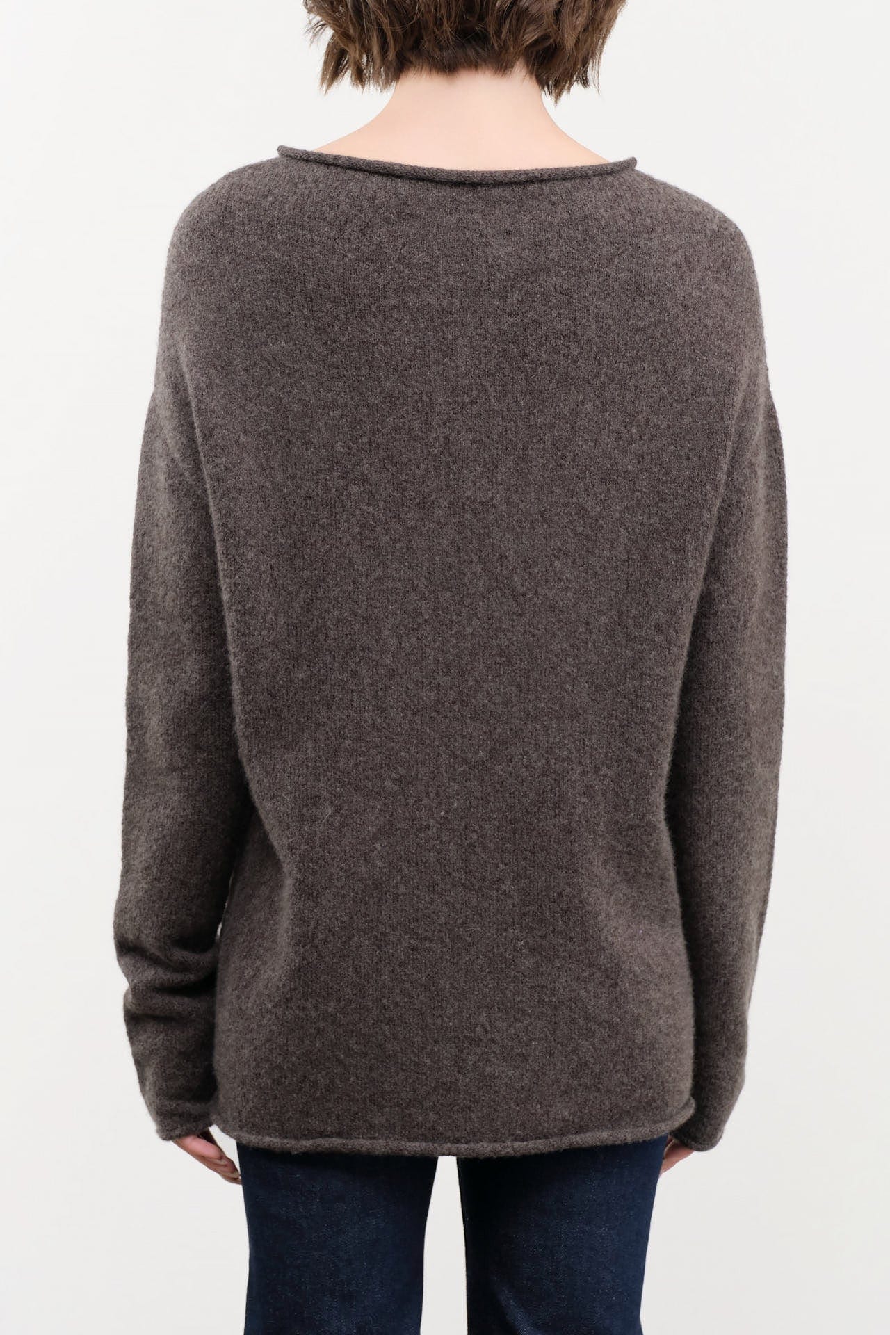 Lauren Manoogian Apparel Womens Sweaters Soft Boatneck in Blackened