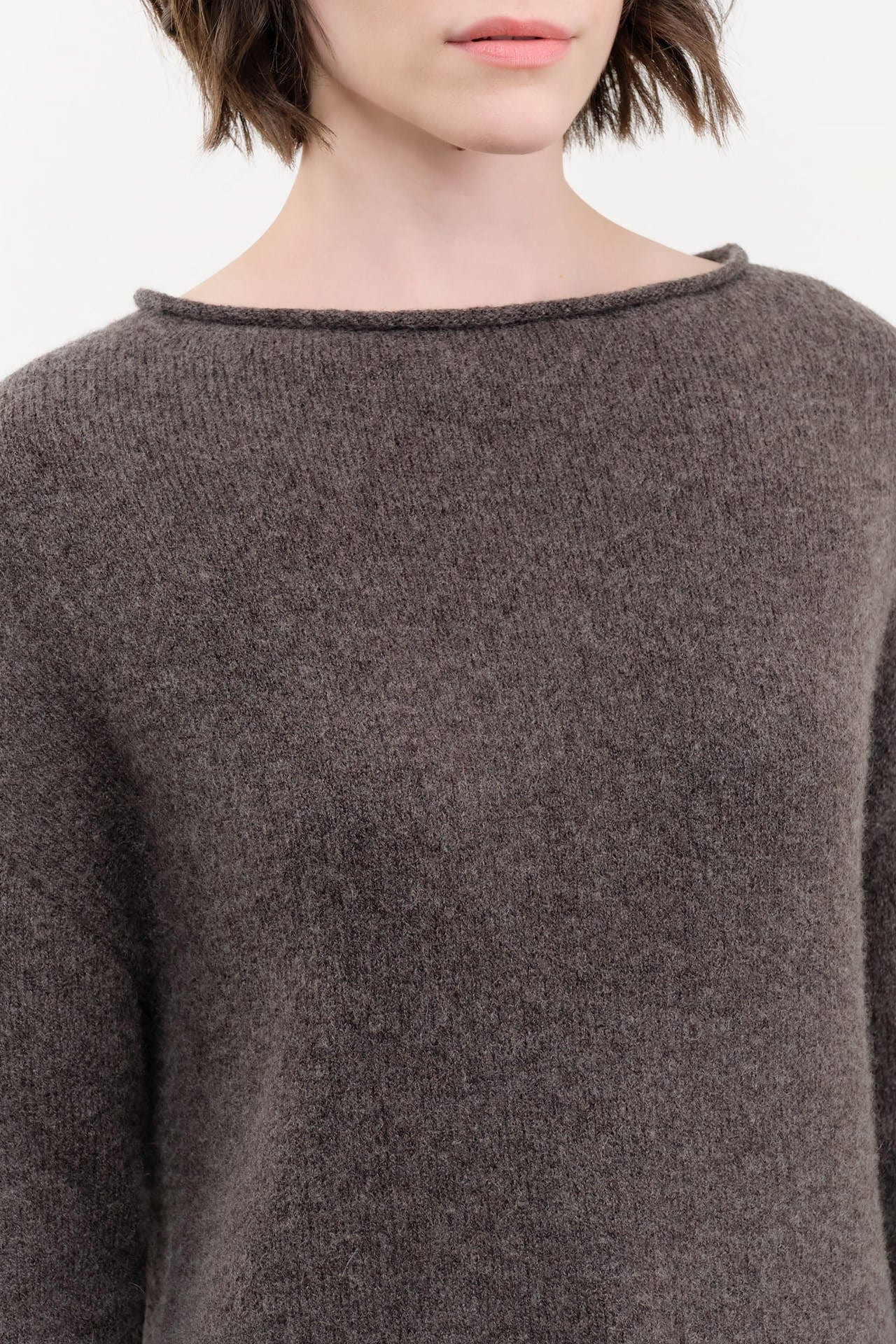 Lauren Manoogian Apparel Womens Sweaters Soft Boatneck in Blackened