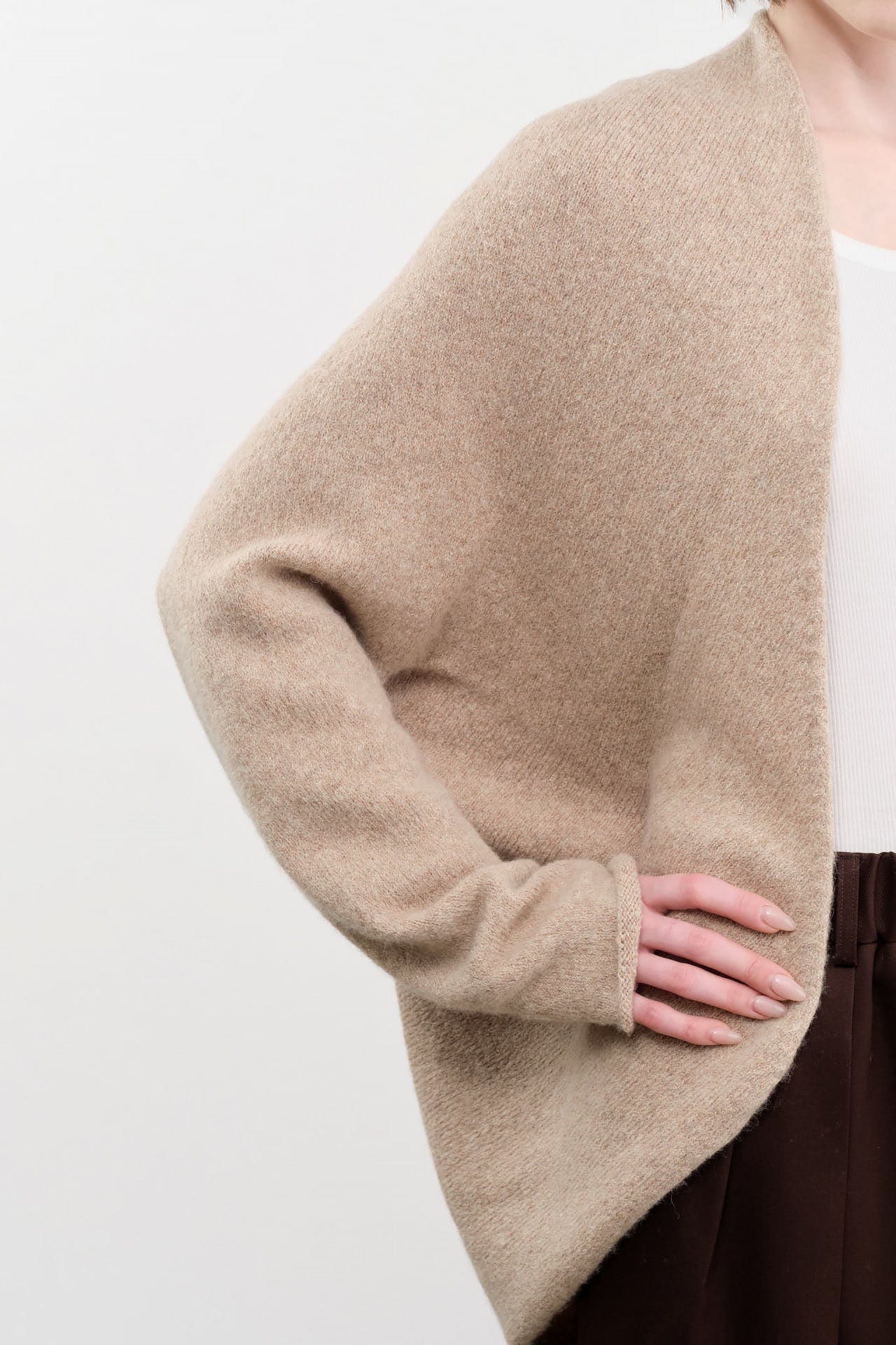 Lauren Manoogian Apparel Womens Sweaters Soft Horizontal Cardigan in Oak Oak / One Size