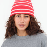 Le Bonnet Accessories Hats Beanie in Crimson Stripe Crimson Stripe / One Size
