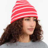 Le Bonnet Accessories Hats Beanie in Crimson Stripe Crimson Stripe / One Size