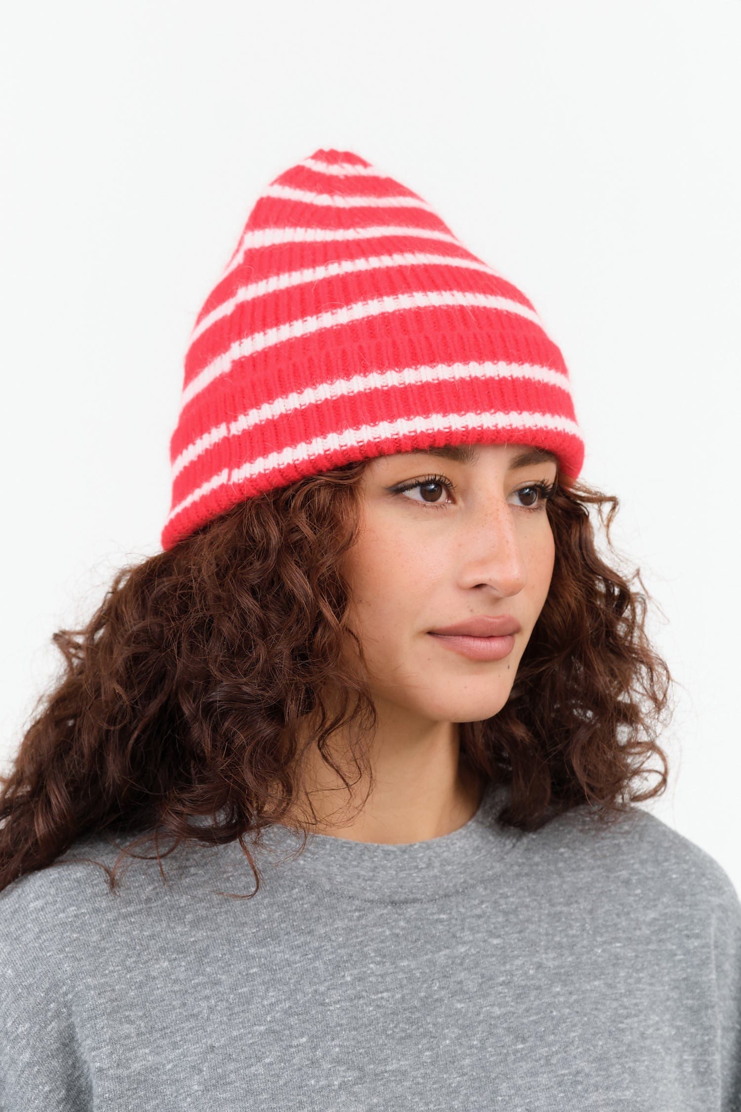 Le Bonnet Accessories Hats Beanie in Crimson Stripe Crimson Stripe / One Size