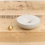 Light + Ladder Home Incense Vorta Candlestick and Incense Holder Concrete & Brass / 5” × 5” × 2”