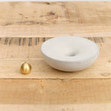 Light + Ladder Home Incense Vorta Candlestick and Incense Holder Concrete & Brass / 5” × 5” × 2”