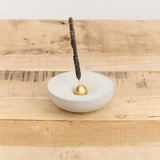 Light + Ladder Home Incense Vorta Candlestick and Incense Holder Concrete & Brass / 5” × 5” × 2”