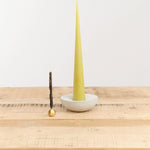 Light + Ladder Home Incense Vorta Candlestick and Incense Holder Concrete & Brass / 5” × 5” × 2”