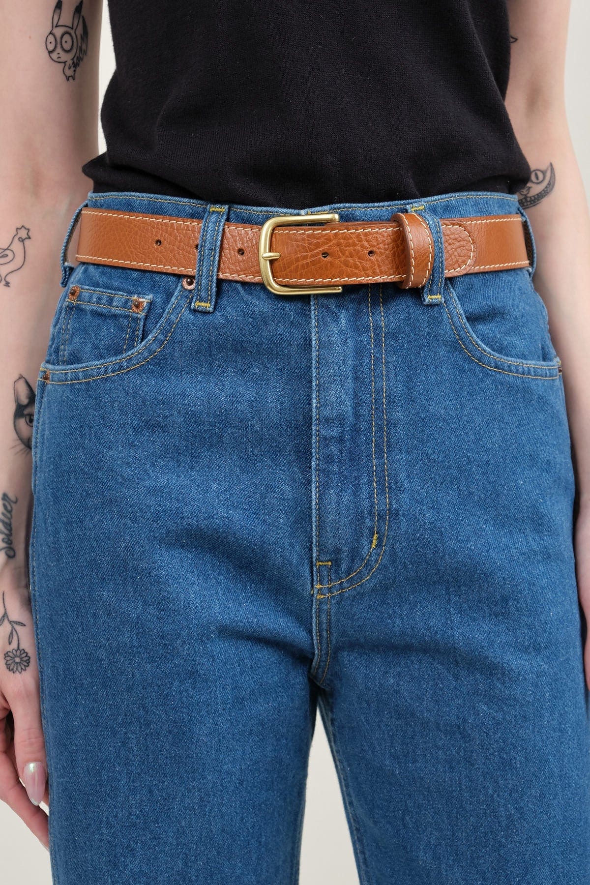 Lindquist Accessories Belts Simple Belt II in Leather Brown Leather Brown / XSmall