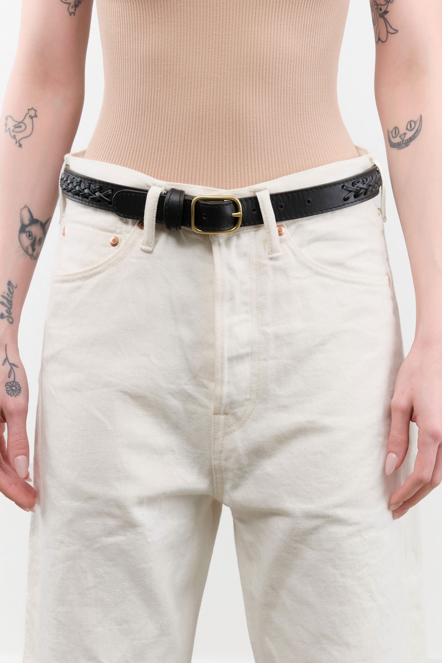 Lindquist Accessories Belts Braided Belt in Black Vachetta Black / Small