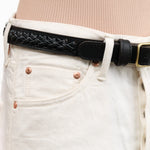 Lindquist Accessories Belts Braided Belt in Black Vachetta
