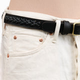 Lindquist Accessories Belts Braided Belt in Black Vachetta