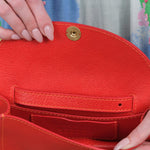 Lindquist Red Faba Bag with Strap and Card Slits