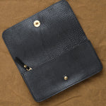 Vegetable Tanned Milled Black Leather Wallet