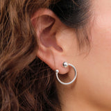 Loren Stewart Jewelry Earrings Clyde Hoops Sterling Silver / Pair