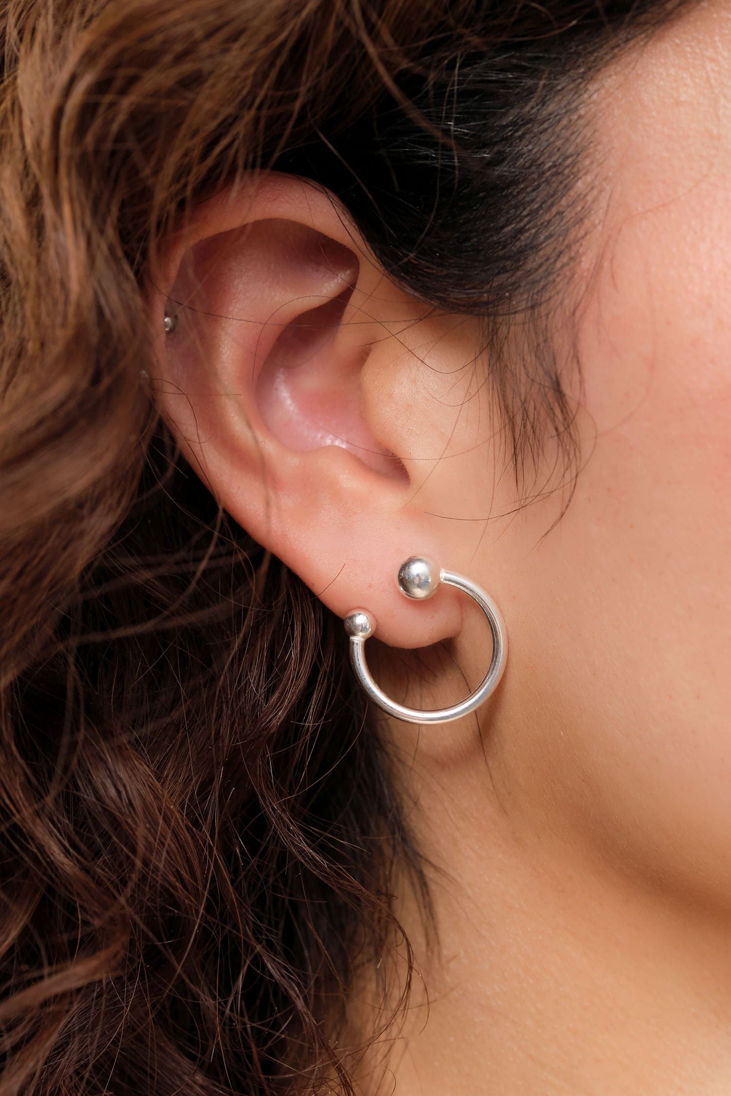 Loren Stewart Jewelry Earrings Clyde Hoops Sterling Silver / Pair