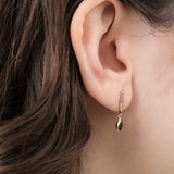 Loren Stewart Jewelry Earrings Deco Spear Teardrop Stud Black Diamond