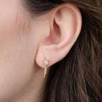 Loren Stewart Jewelry Earrings Gemstone Mini Safety Pin White Sapphire