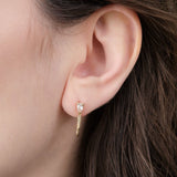 Loren Stewart Jewelry Earrings Gemstone Mini Safety Pin White Sapphire
