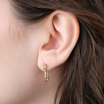 Loren Stewart Jewelry Earrings Gemstone Mini Safety Pin White Sapphire