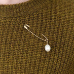 Loren Stewart Jewelry Necklaces Pearl Safety Pin Brooch Pearl
