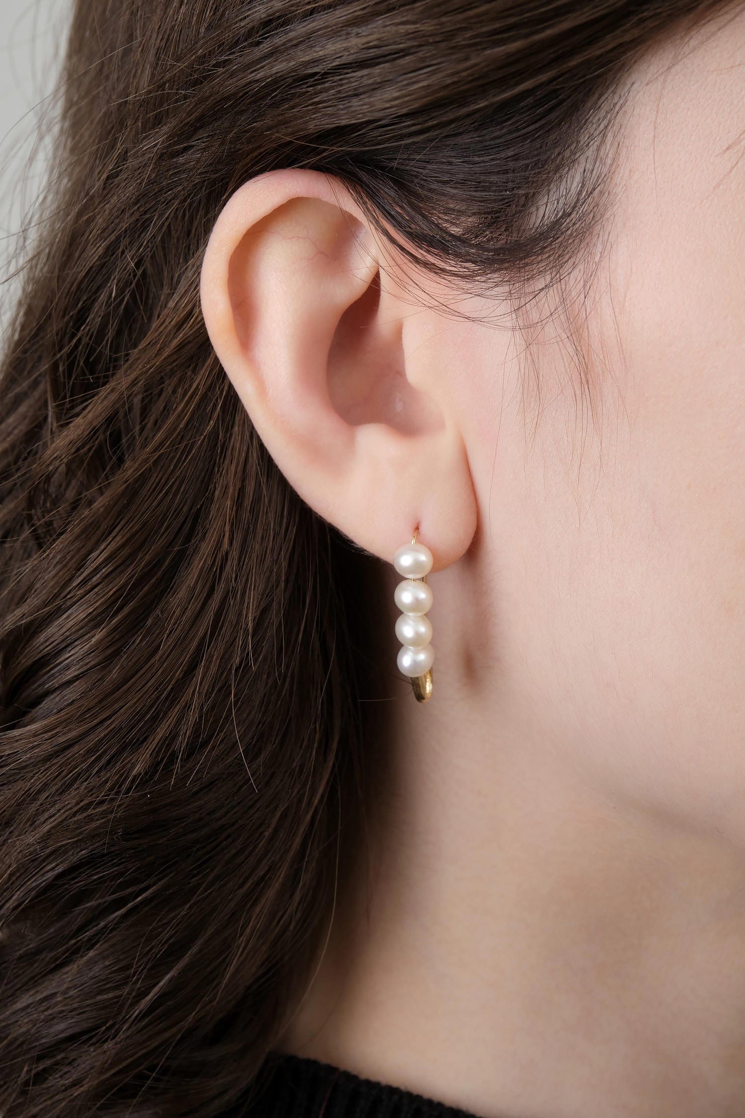 Loren Stewart Jewelry Earrings XL Pearl Safety Pin Pearl