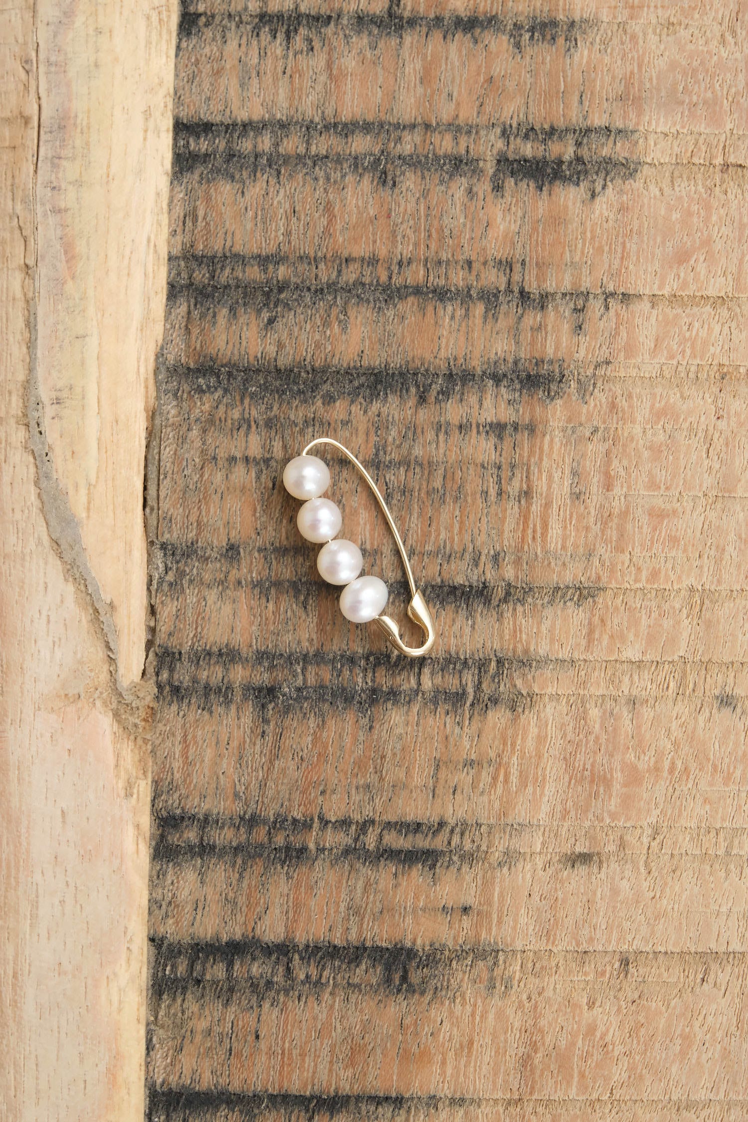 Loren Stewart Jewelry Earrings XL Pearl Safety Pin Pearl