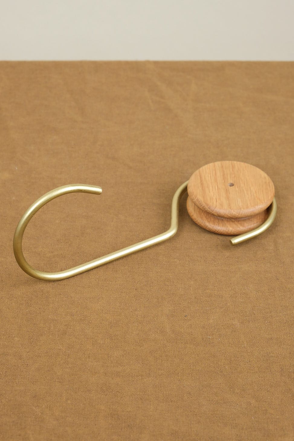 Lostine Home Objects Carter Peg and Hook Wood and Brass / 8" L X 3.25" W
