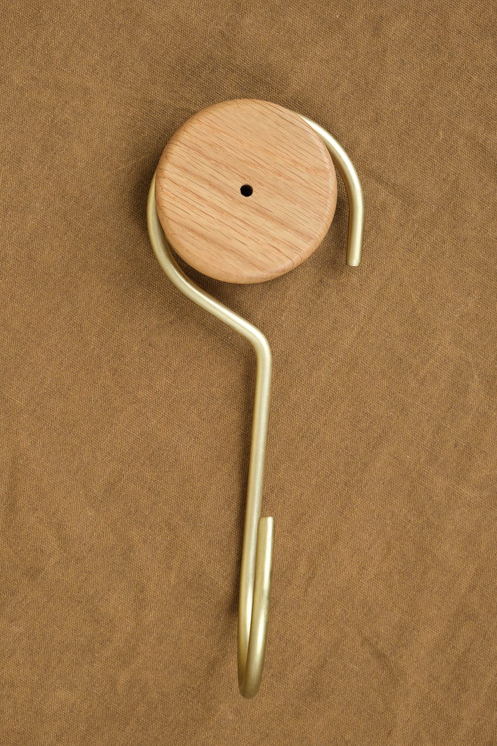 Lostine Home Objects Carter Peg and Hook Wood and Brass / 8" L X 3.25" W